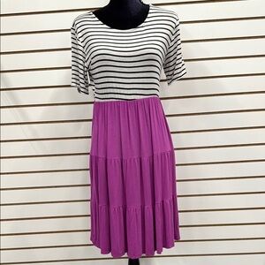 Heimish Tiered Striped & Purple Dress